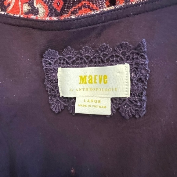 Maeve x Anthropologie - Paisley Belted Long Sleeve Retro Dress Sz L - Picture 8 of 10